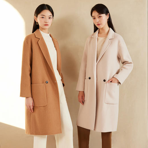 IN AND ON 简约百搭羊毛双面呢大衣 女士外套 22602 商品图1
