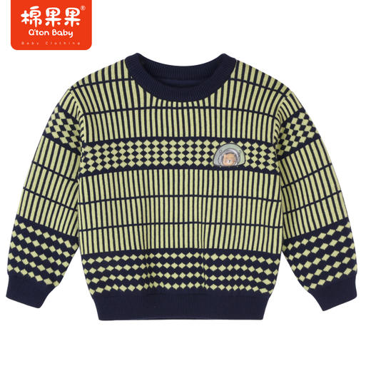 商场同款棉果果冬季男童时尚显白提花圆领套头棉线衫M412160222718 商品图0