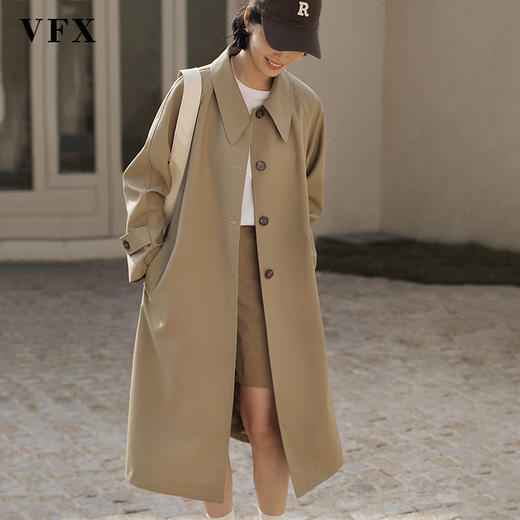 【Nice self】2022年新款韩系秋款气质百搭中长款女士减龄风衣 商品图4