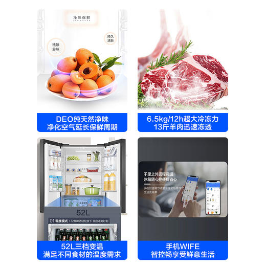 以旧换新-海尔412L 彩晶一级变频干湿分储智能家用冰箱BCD-412WLHFD5DSUU1 商品图3