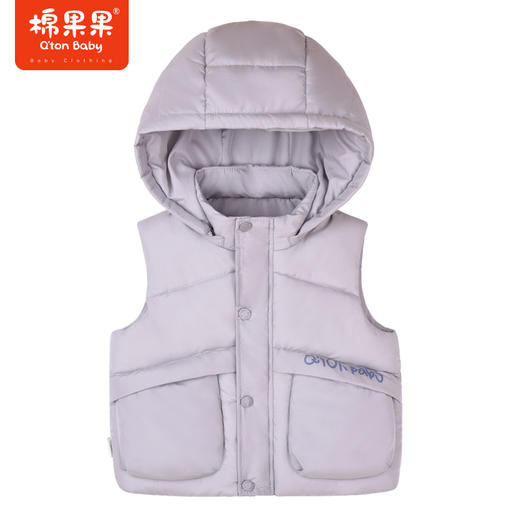 商场同款棉果果冬季男童大朵绒保暖舒适简便可拆连帽羽绒马夹M412171922732 商品图0