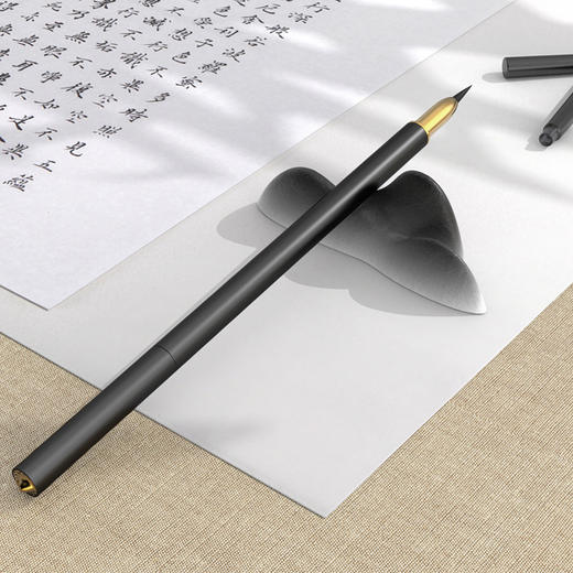 山水毛笔镀金版 商品图0