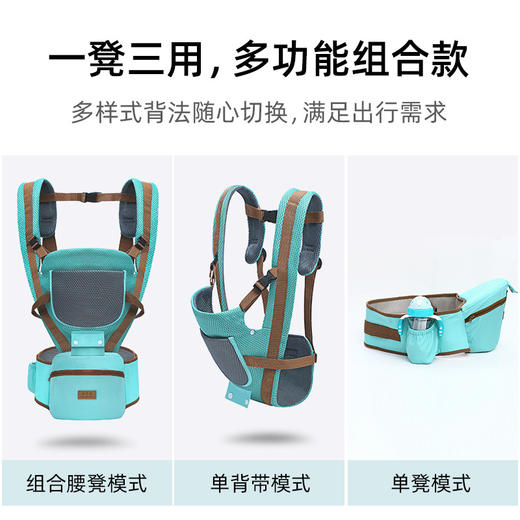 康子莲婴儿背带四季通用宝宝腰凳背小孩背带单凳抱娃神器三合一款 商品图2