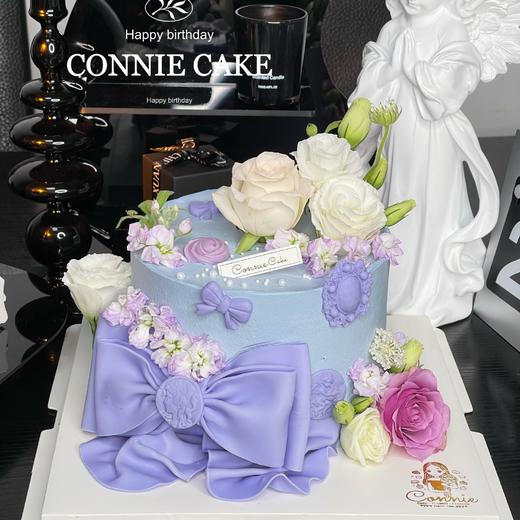 【1093】蝴蝶结鲜花紫色 商品图0