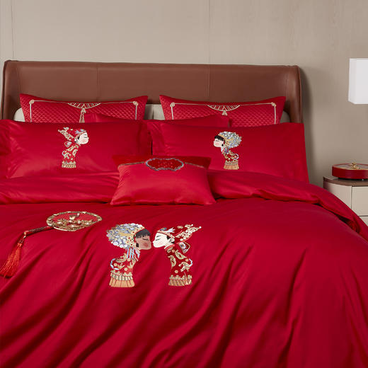 喜庆中国红婚庆套件国潮风-喜结良缘 商品图1