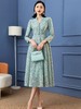SSGS-S233LLQ158H70新款高端优雅气质收腰V领长袖绿色蕾丝连衣裙 商品缩略图0