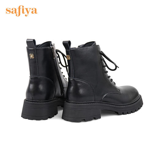 【春节不打烊】Safiya/索菲娅 真皮马丁靴女2022年冬季新款复古厚底高帮系带短靴 SF24116024 商品图10