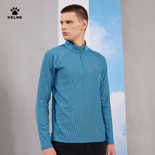 卡尔美足球训练长袖T恤男半拉链针织运动套头衫拇指扣卫衣 商品图0