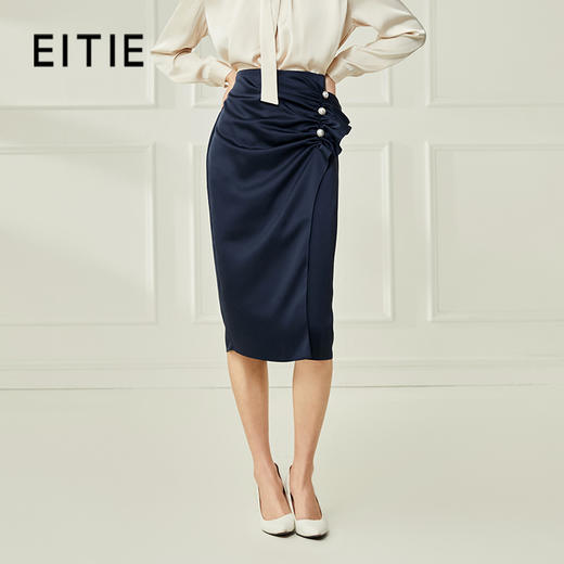 EITIE爱特爱秋季新款女装时尚包臀修身显瘦不规则半身裙6706402 商品图0