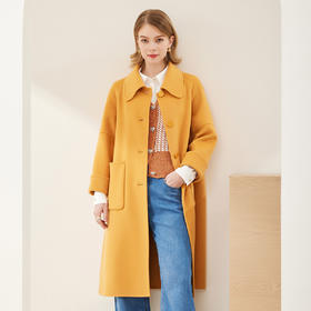 MH9D7斯尔丽瑟俪2022年冬上新商场同款精致简约利落干练娃娃领大衣外套