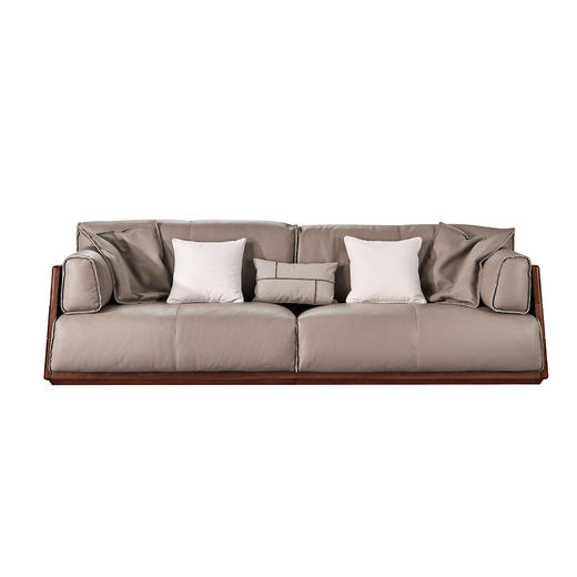 【现代风-CY205沙发】现代风/客厅/北美黑胡桃/实木&真皮 2+3+4沙发 商品图1