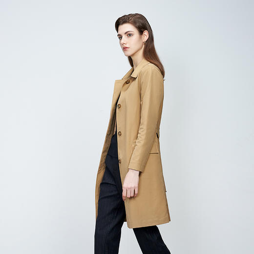 【女士系带风衣】22年秋冬新品中长款长袖外套时尚直筒系带防风翻领风衣 商品图2