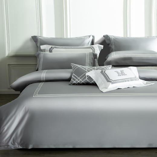 39-41mm纤维长度 新疆阿拉尔大桃棉  钢钛灰铂金棉四件套 商品图0