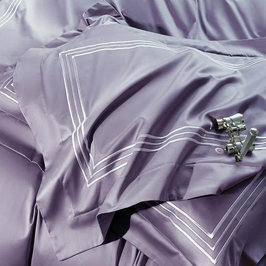 39-41mm纤维长度 新疆阿拉尔大桃棉  紫沙灰铂金棉四件套 商品图2