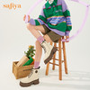 【新品特惠】Safiya/索菲娅 英伦风机车靴女2022年冬季新款厚底系带真皮马丁靴 SF24116139 商品缩略图3