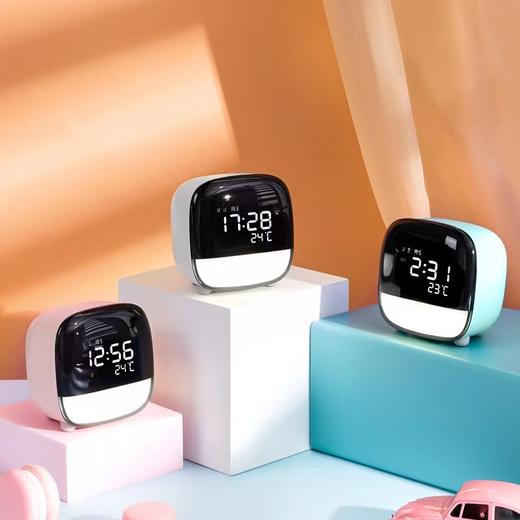得力8852电子闹钟智能声控多功能电子钟学生儿童起床闹铃床头夜灯 商品图3