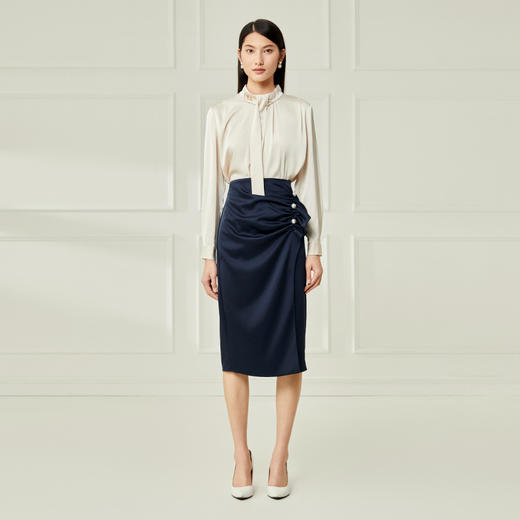 EITIE爱特爱秋季新款女装时尚包臀修身显瘦不规则半身裙6706402 商品图1