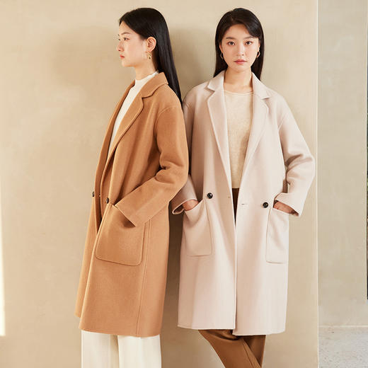 IN AND ON 简约百搭羊毛双面呢大衣 女士外套 22602 商品图0