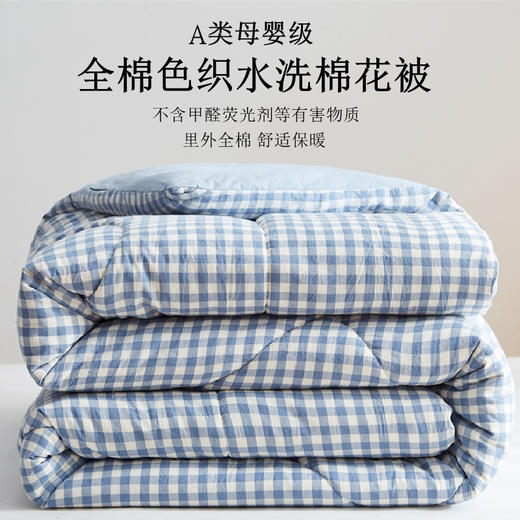里外A类全棉色织棉花床垫加厚纯棉冬被全棉床褥子 商品图12
