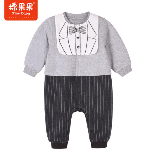 商场同款棉果果冬季男童小童夹棉保暖外穿领子可拆卸！小绅士夹棉对开连体衣M412722222722 商品图1