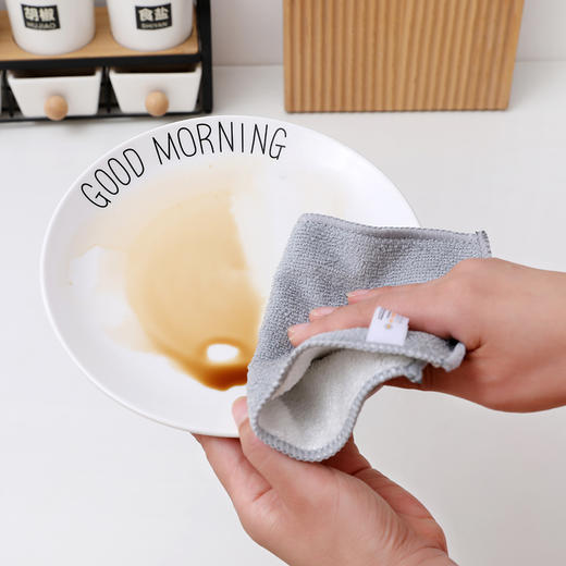 双效清洁抹布洗碗巾（8条装），竹纤维+超细纤维 商品图3