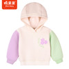 商场同款棉果果冬季女童拼色保暖加绒连帽套头卫衣M422182422615 商品缩略图0