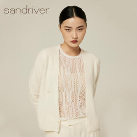 羊绒手绣提花外套秋冬女士上衣小香风修身气质百搭开衫