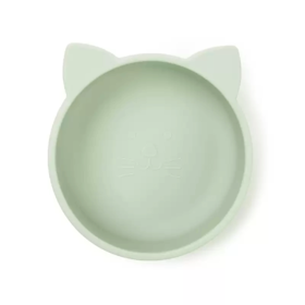 Qlittle硅胶碗 | 宝宝学吃饭萌趣猫硅胶碗滑防摔防烫食品级硅胶猫耳碗 6m+