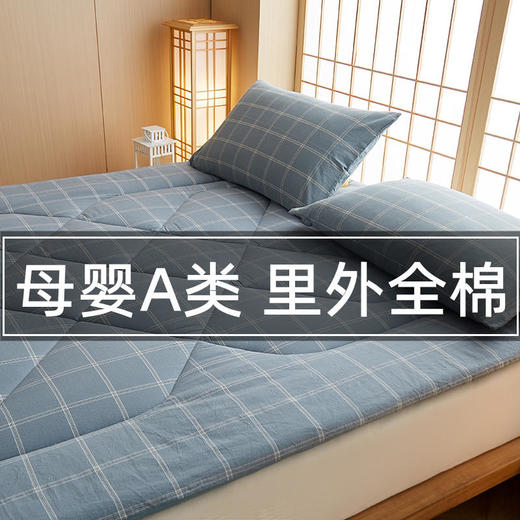里外A类全棉色织棉花床垫加厚纯棉冬被全棉床褥子 商品图1