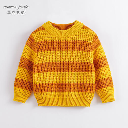 【柔蓝绒】马克珍妮秋冬新款 男童撞色条纹针织毛衣221508 商品图1