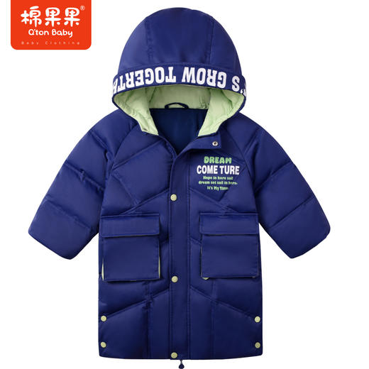 商场同款棉果果冬季冬季男童保暖连帽出门抗冻神器超长款羽绒服M412102922705 商品图8