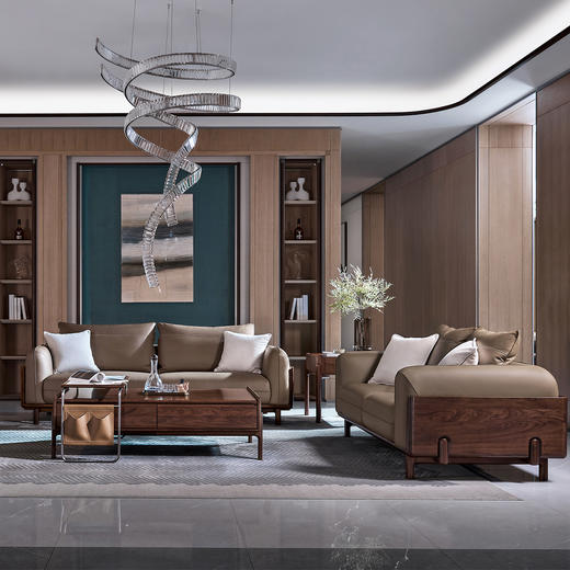 【现代风-CY206沙发】现代风/客厅/北美黑胡桃/实木/真皮/超纤皮/布艺 组合沙发 商品图0