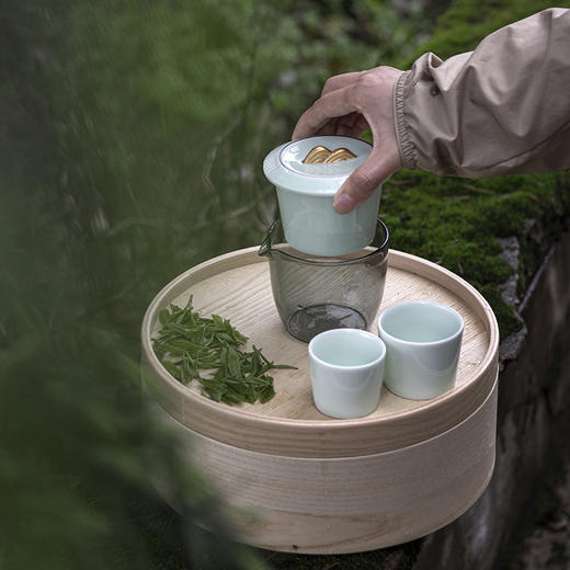 古婺窑火 山水旅行茶具一壶二杯一公道 便携式快客杯 商品图5