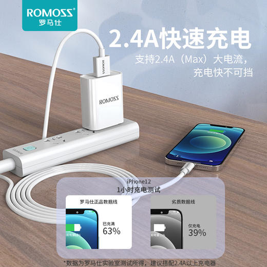 「罗马仕苹果数据线」罗马仕适用iPhone手机usb数据线苹果13快充线手机充电线数码配件 商品图1