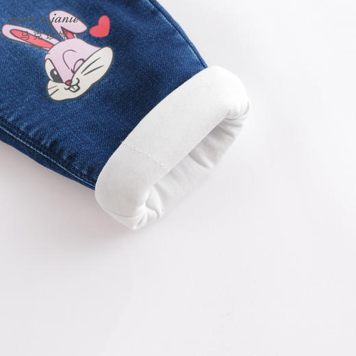 马克珍妮秋冬新款 女童小兔子仿针织牛仔裤 儿童棉裤221687 商品图4