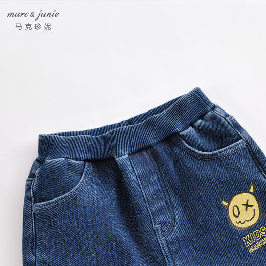 马克珍妮秋冬新款 男童小恶魔加绒直筒牛仔裤221886 商品图3
