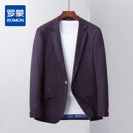 【舒适透气】罗蒙男士西服单西商务百搭时尚暗纹通勤上班西装外套男 商品图0