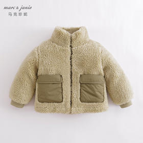 马克珍妮秋冬新款 男女童冰岛毛绣花立领外套 儿童棉服221778