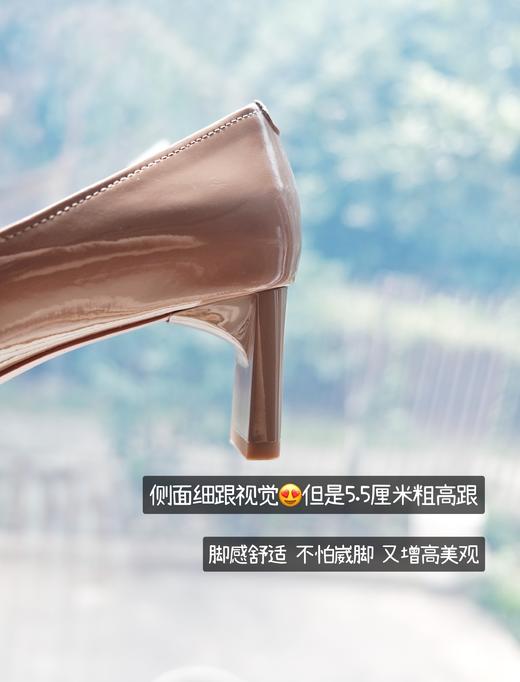 宝藏小方头高跟鞋｜【skp奢JI品牌代工厂定制】 5.5cm粗跟眞皮高跟鞋  如履平底鞋走感！chao软头层胎牛漆皮 柔软羊皮里通勤/约会/穿搭必备 行走不累脚 久穿如新好打理 优雅时髦女神B备！ 商品图7