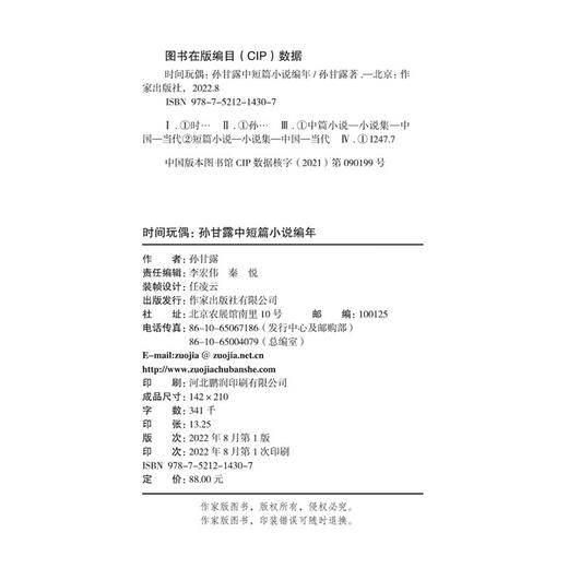 时间玩偶:孙甘露中短篇小说编年 商品图3