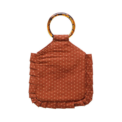 HUJI祤集荷叶边圆环柄手提包插画中式纹样 商品图4