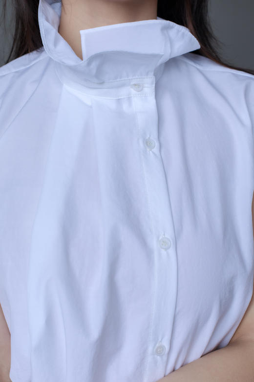 四季可穿褶领圆摆衬衫 商品图11