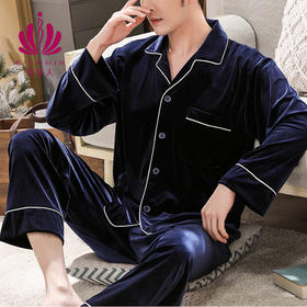 贝佳人2022年秋季新款男士家居服套装秋衣睡衣男保暖厚款