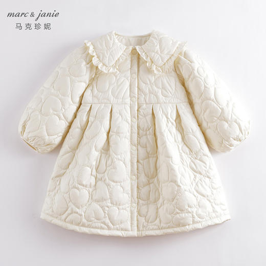 马克珍妮秋冬新款 女童花边大翻领夹棉外套 儿童棉服221588 商品图1