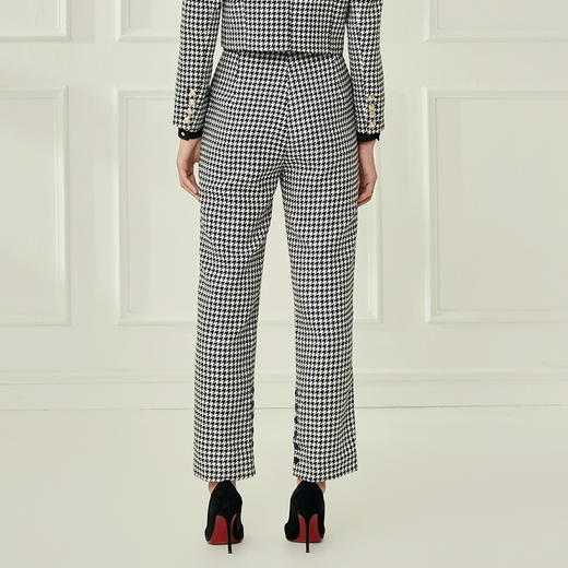 EITIE爱特爱秋季新款修身显瘦百搭直筒格纹裤子休闲裤6705413 商品图4