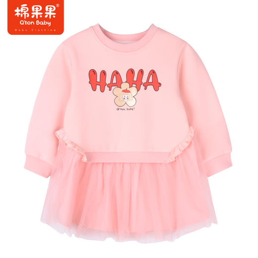 商场同款棉果果冬季女童甜美公主裙保暖加绒针织网纱连衣裙M422700422642 商品图2