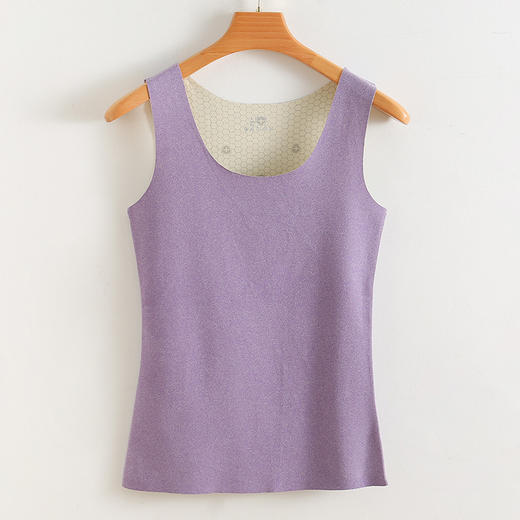 WJ-bx-3 秋冬季纯色圆领修身无痕保暖女士阳离子发热紧身打底内衣小背心 商品图6