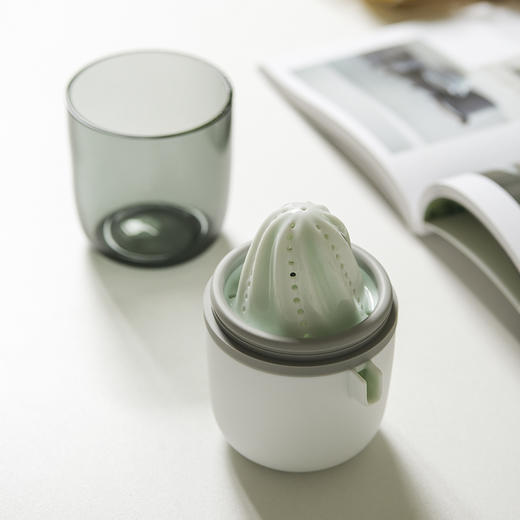 古婺窑火 乐活.心意 柠檬红茶杯 多功能手动榨汁杯 陶瓷/高硼硅玻璃 商品图6