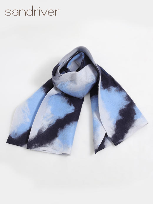 羊绒扎染围巾秋冬百搭轻奢桑蚕丝女士披肩保暖加厚防风 商品图2