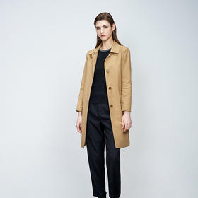 【女士系带风衣】22年秋冬新品中长款长袖外套时尚直筒系带防风翻领风衣